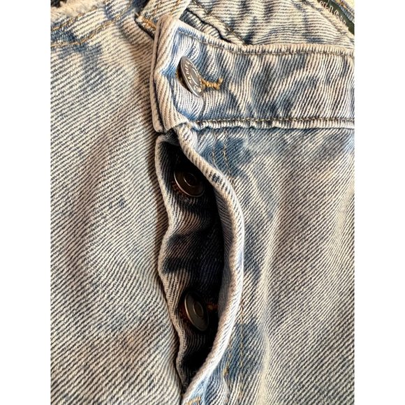 Wild Fable High Rise Bermuda Jean Shorts Raw Hem Asymmetrical Button Fly 2/26 - Picture 3 of 12